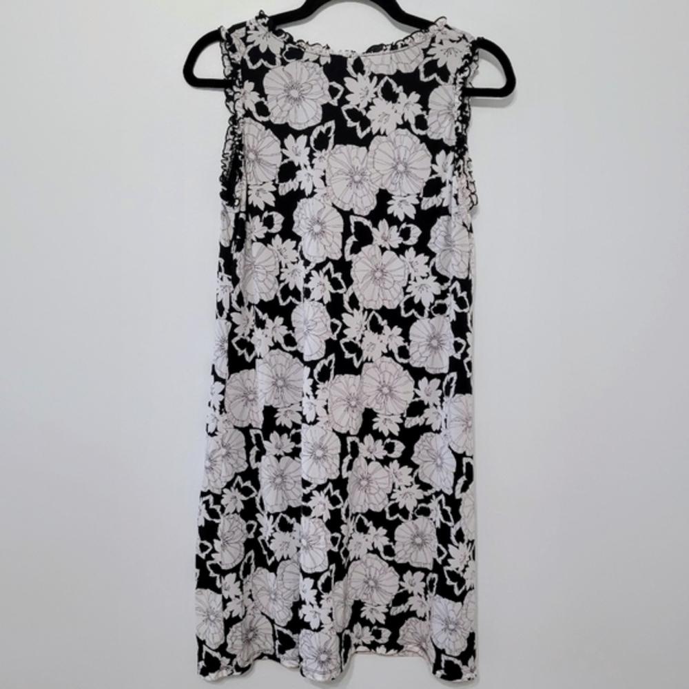 Old Navy Maternity Sleeveless Lightweight Black & White Floral Dress, Sz M Lined - Picture 5 of 7